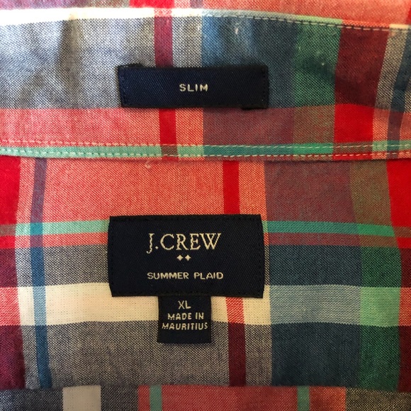 J crew factory summer plaid shirt. Men’s Slim XL - Picture 2 of 2